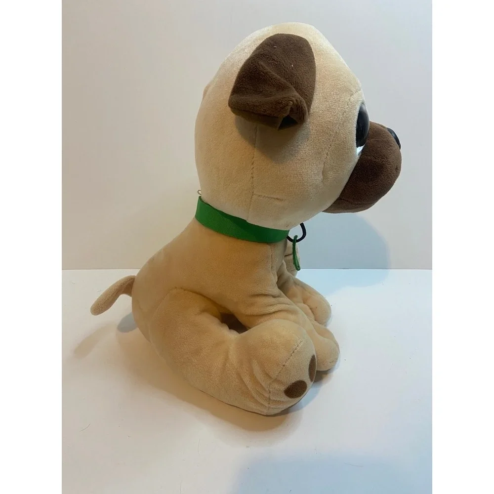 Nanco Plush Pug Dog Puppy Stuffed Animal Toy Green Eyes 12 Inches